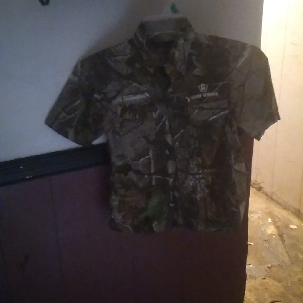 Boys camo button down shirt